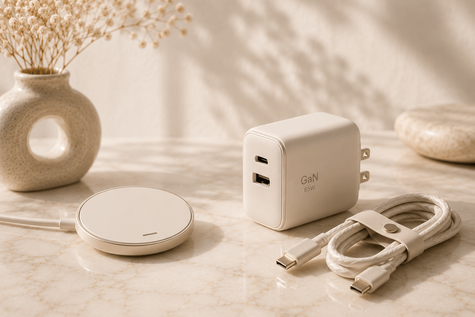 Accesorios de tecnologia W.todocell en estilo editorial.